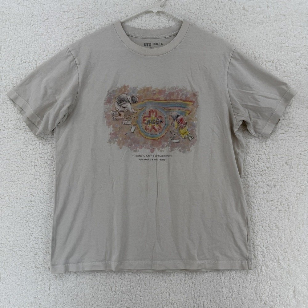 Kaiju No. 8 Shirt Mens Small Beige Uniqlo UT Anime Manga Graphic Tee T-Shirt